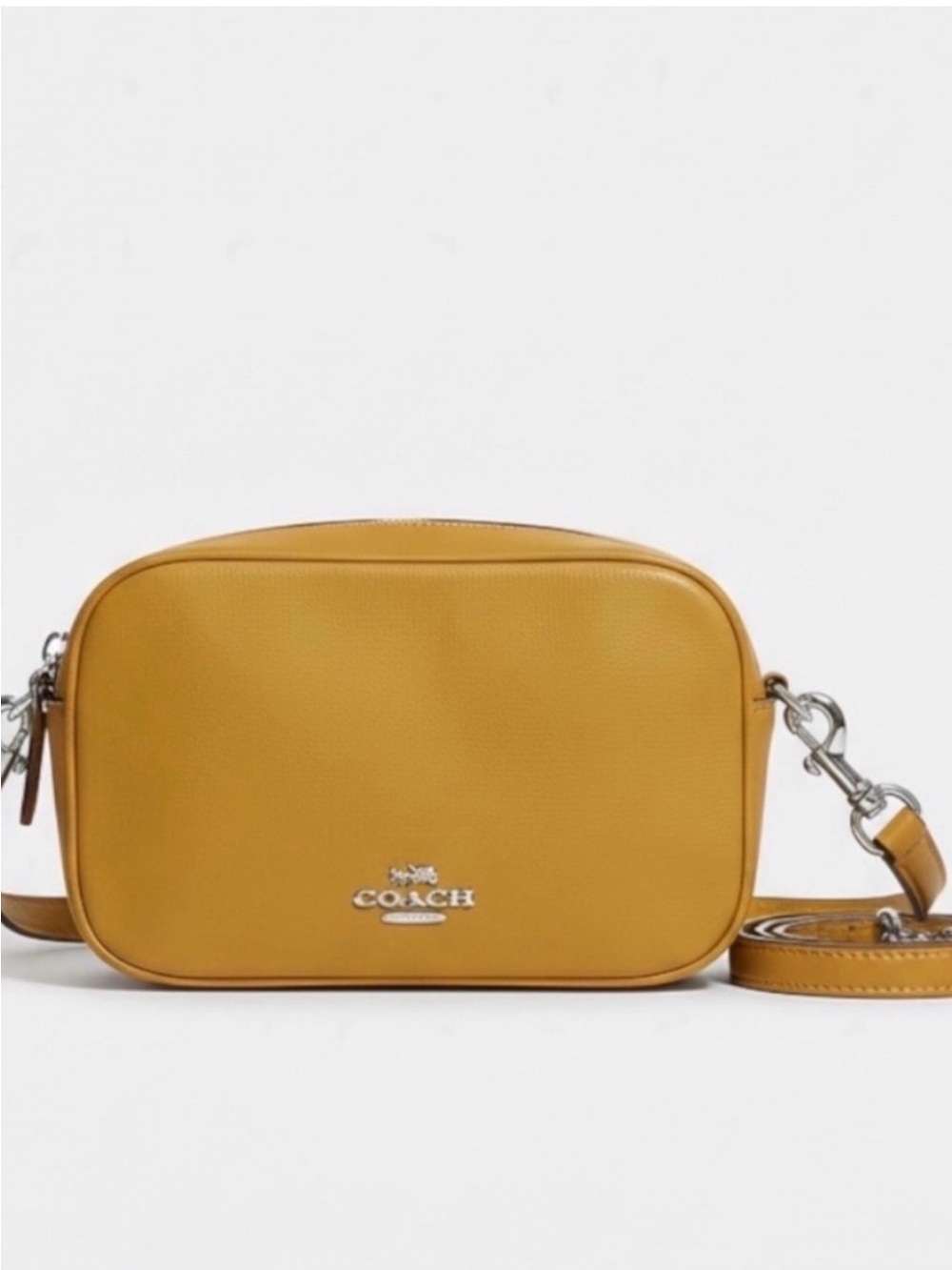 Coach Pebble Leather Crossbody Bag in Mustard Yellow